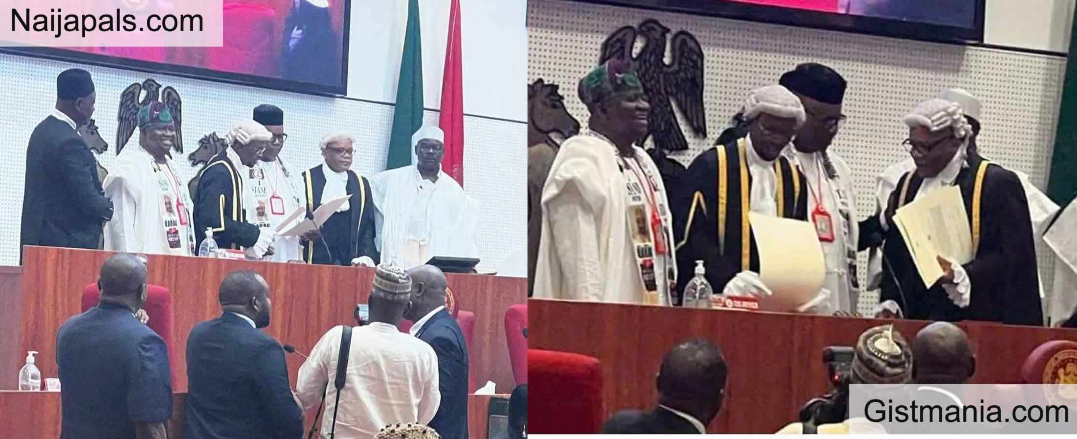 Pic Vid Akpabio Barau Take Oath Of Office As Senate President Deputy