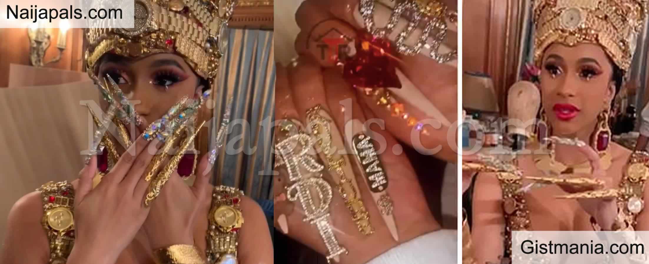 Cardi B Shows Off Her Million Dollars Artificial Nails Video Gistmania