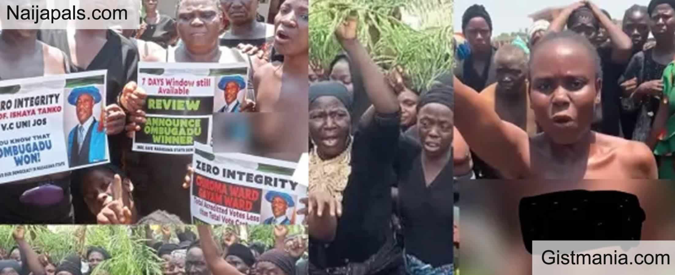 Woman Protesting N3ked Against Nasarawa Govs Abdullahi Sule Supreme