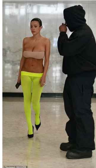 Kanye West Pulls Down Wife, Bianca Censori's Sheer Leggings To