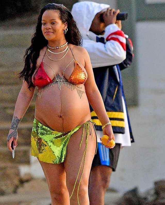 Pregnant Rihanna And Her Boo Asap Spotted On A Beach In Barbados Hours