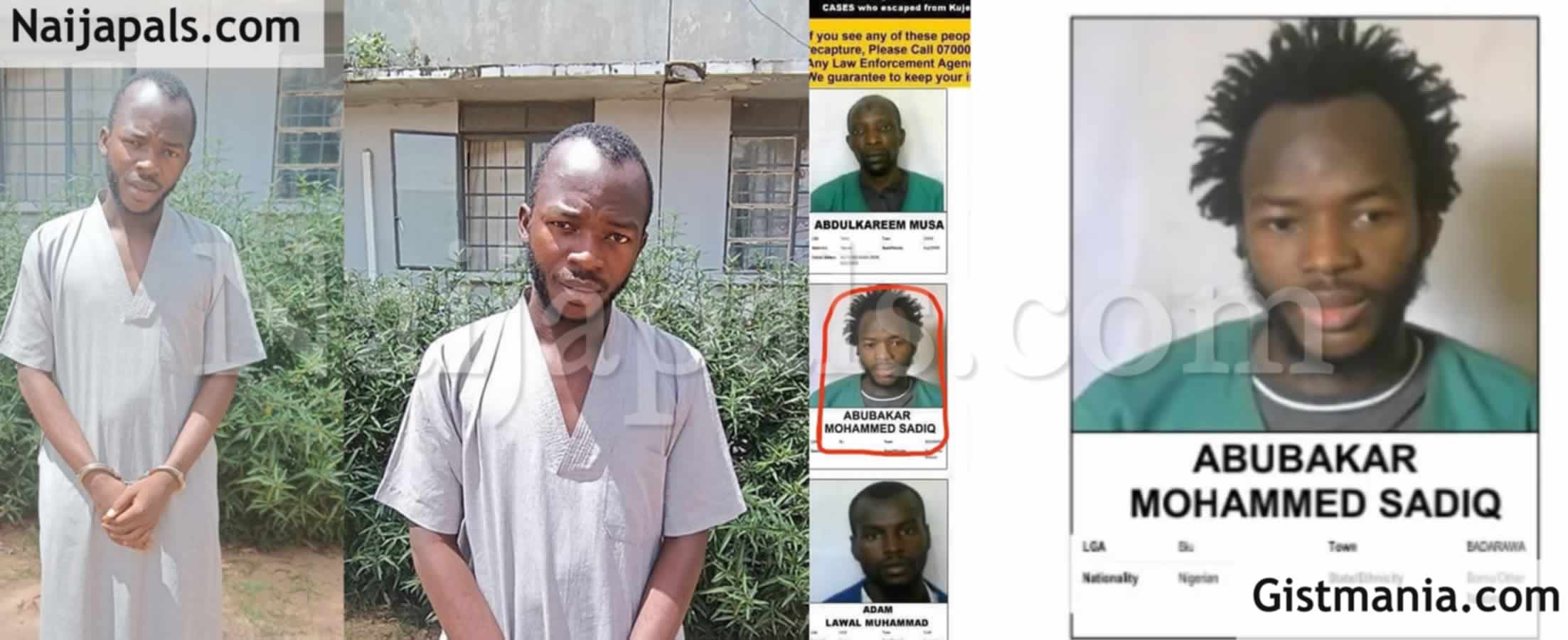 25-Year-Old Kuje Prison Escapee, Abubakar Mohammed Sadiq Re-arrested In ...