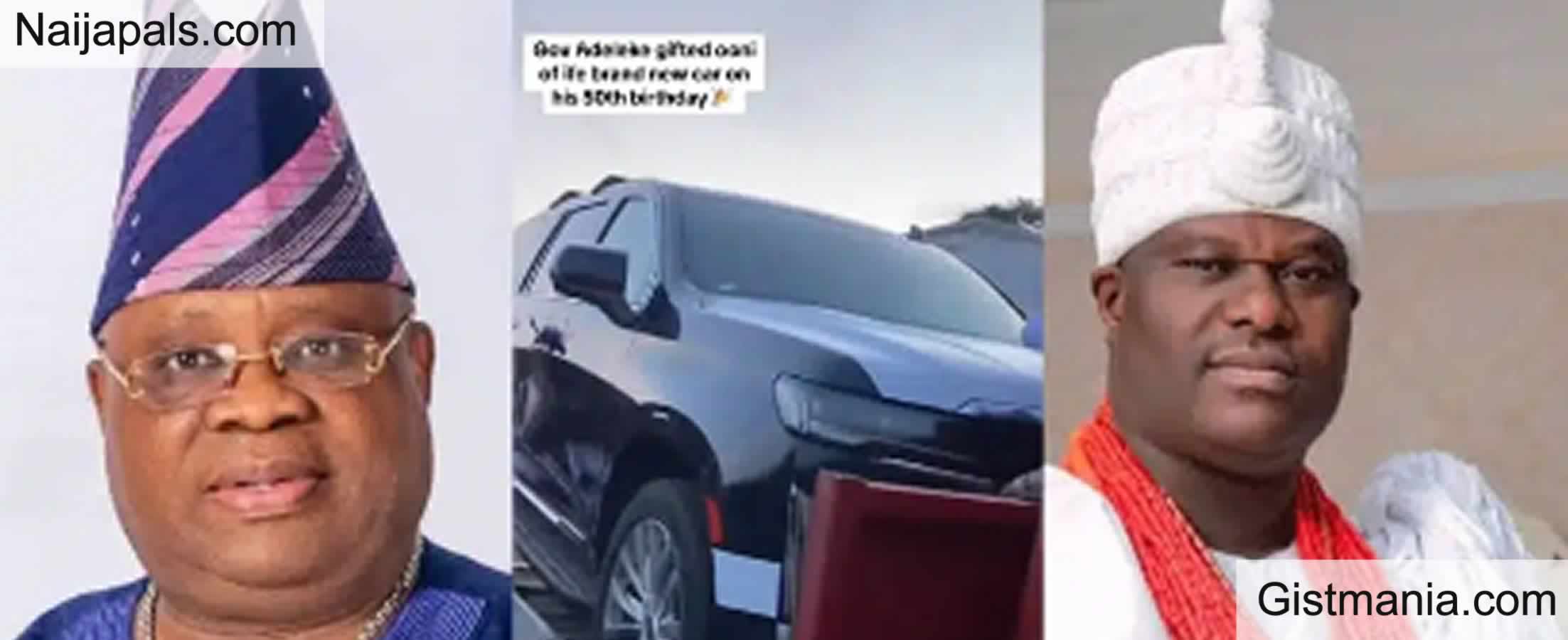 VIDEO; Adeleke Gifts Ooni Of Ife New Car To Celebrate 50th Birthday ...