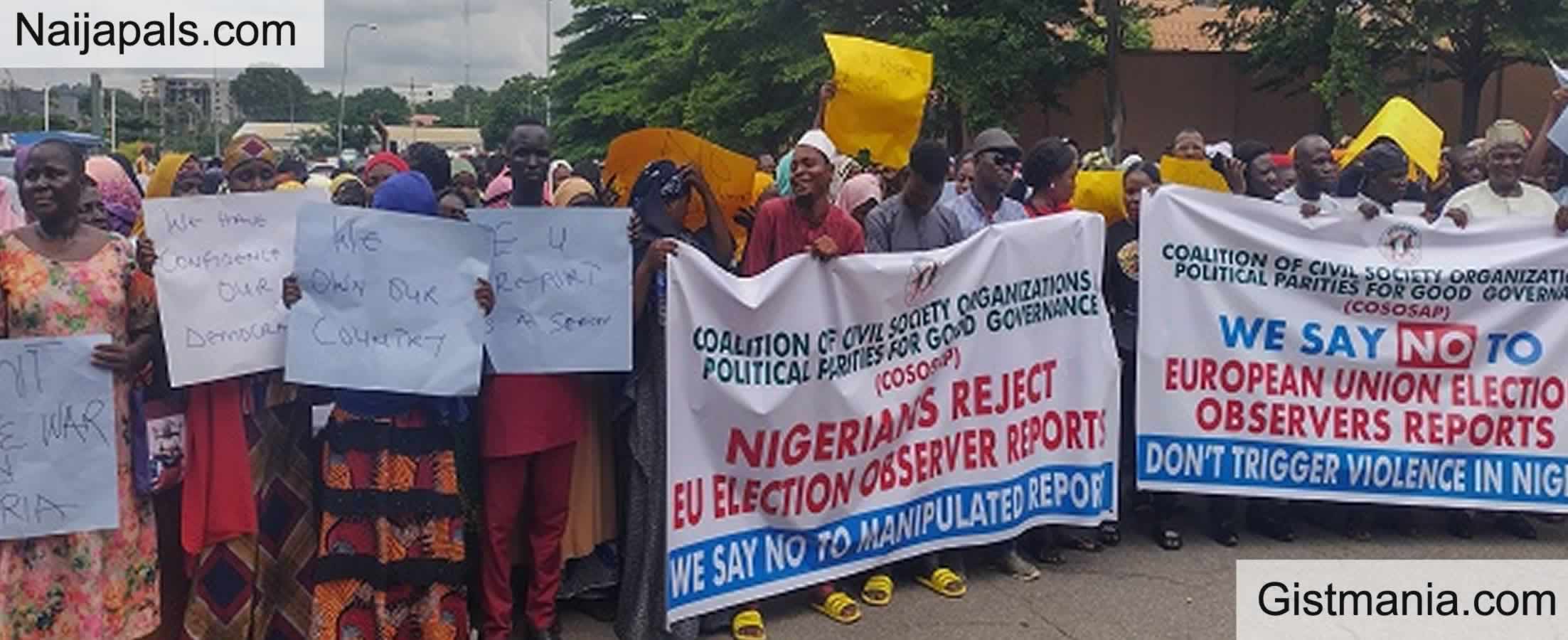 APC Supporters Protest At EU Office, Demand Withdrawal Of Election ...