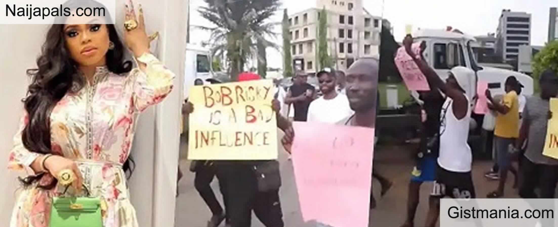 He Is A Bad Influence – Benin Youths Protest Against Bobrisky (Video)