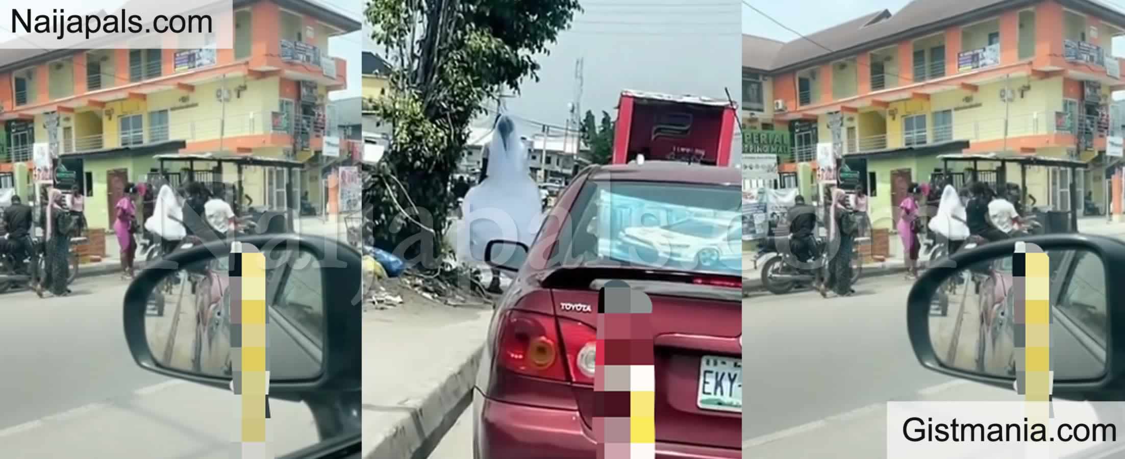 Watch As Unending Lagos Traffic Forced Rugged Bride To Use Bike To ...