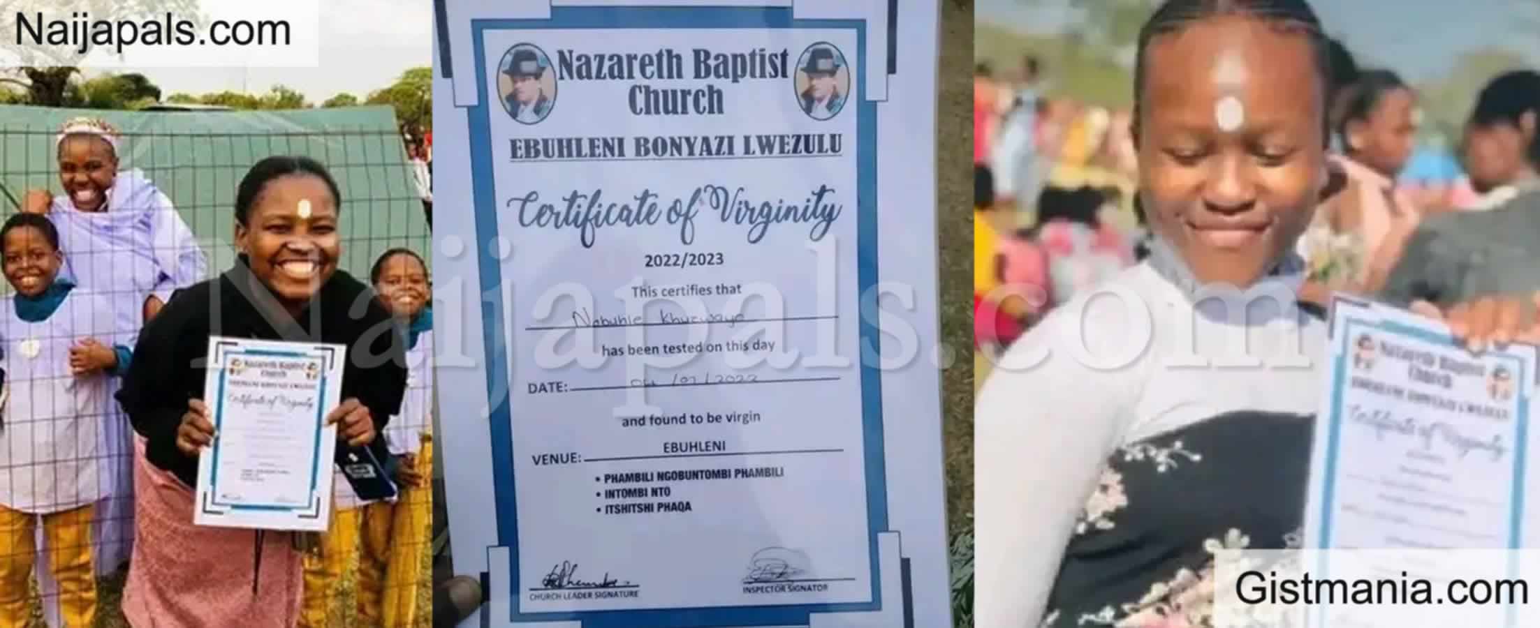<img alt='.' class='lazyload' data-src='https://img.gistmania.com/emot/comment.gif' /> Huh? <b>Church Gives Certificate Of Virginity To Ladies After Test In South Africa</b> (Photos)