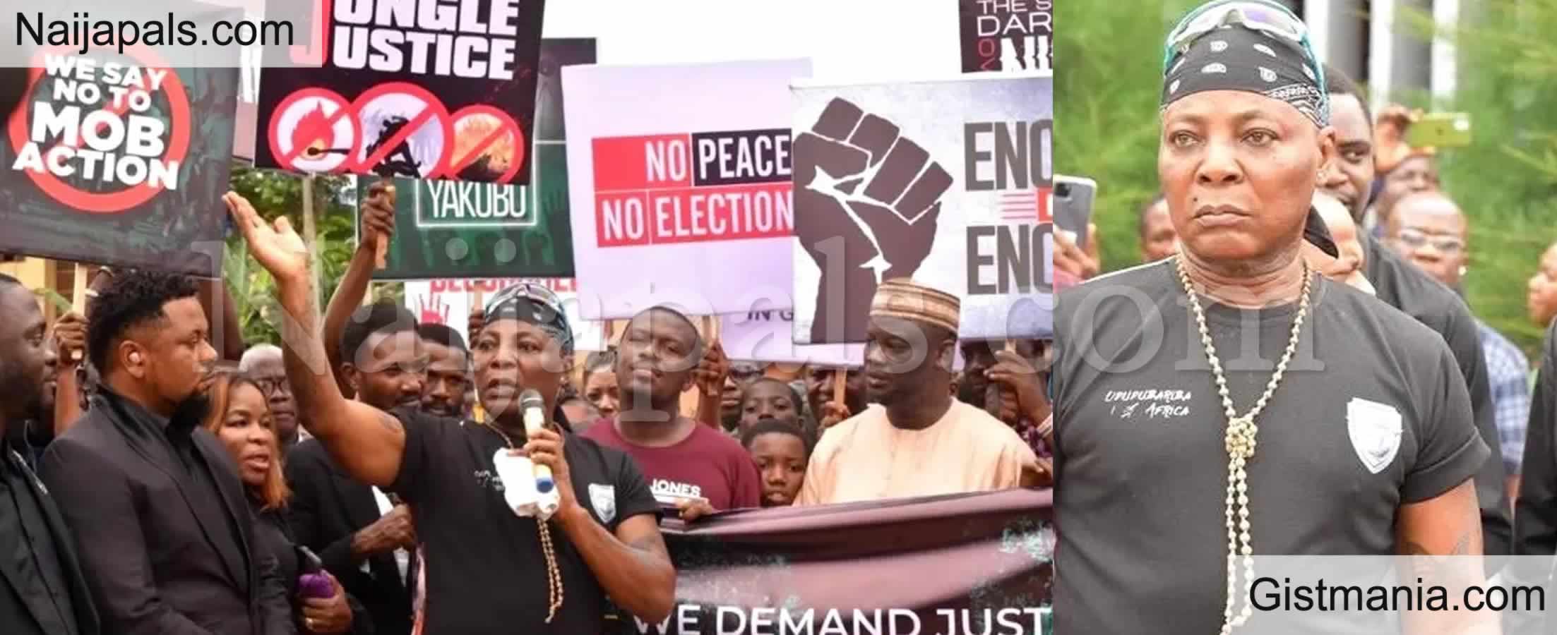 <img alt='.' class='lazyload' data-src='https://img.gistmania.com/emot/photo.png' /> <b>Nigerian Activist, CharlyBoy Leads Protest Against Killing Of Deborah Samuel, Demands Justice</b>
