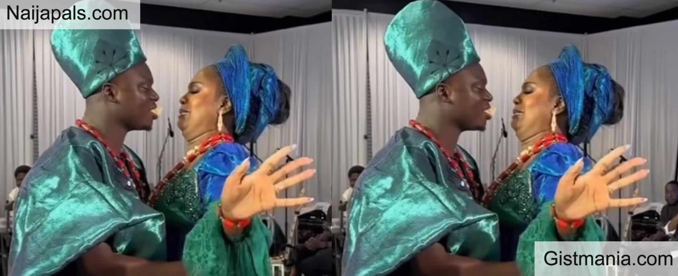 Video Of Nigeria Bride Goes Viral As She Seems Uninterested In Kissing Her  Husband At Their Wed - Gistmania