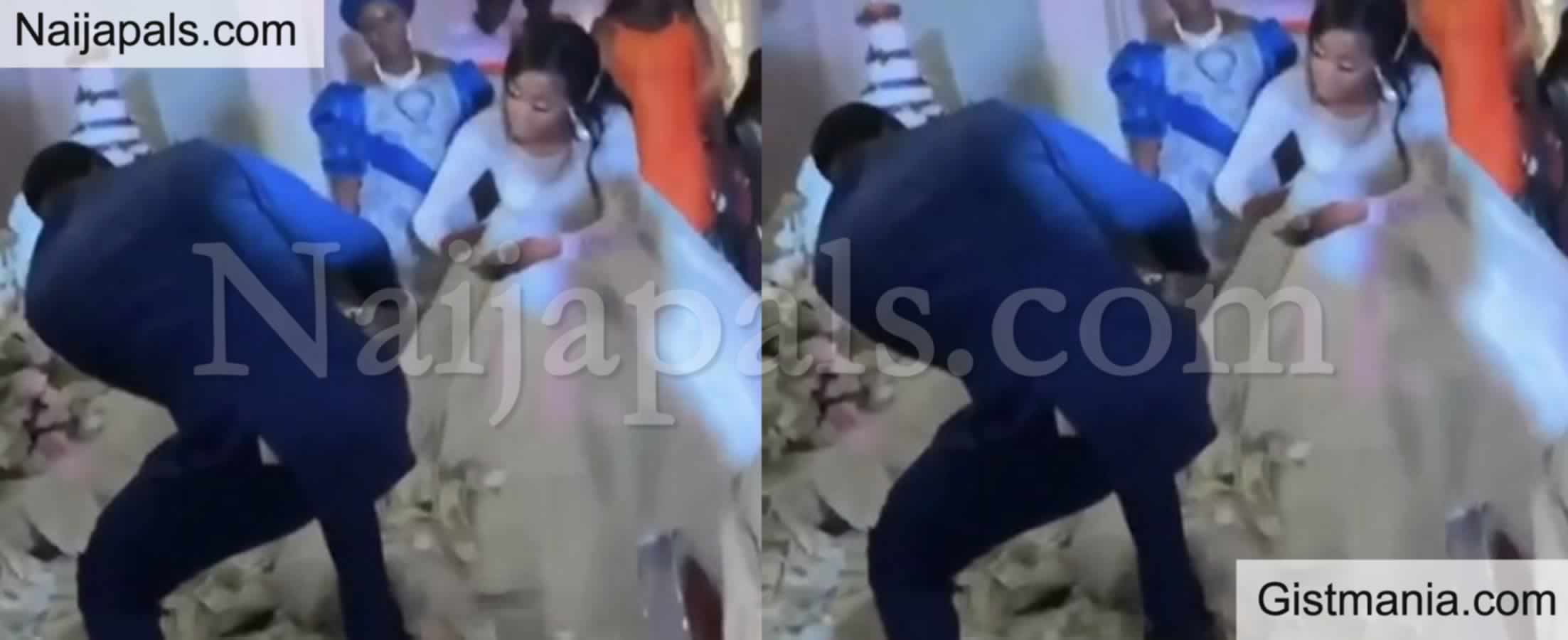 <img alt='.' class='lazyload' data-src='https://img.gistmania.com/emot/grin.gif' /><b> Couple Engage In Money Spraying Competition At Their Wedding </b>(VIDEO)
