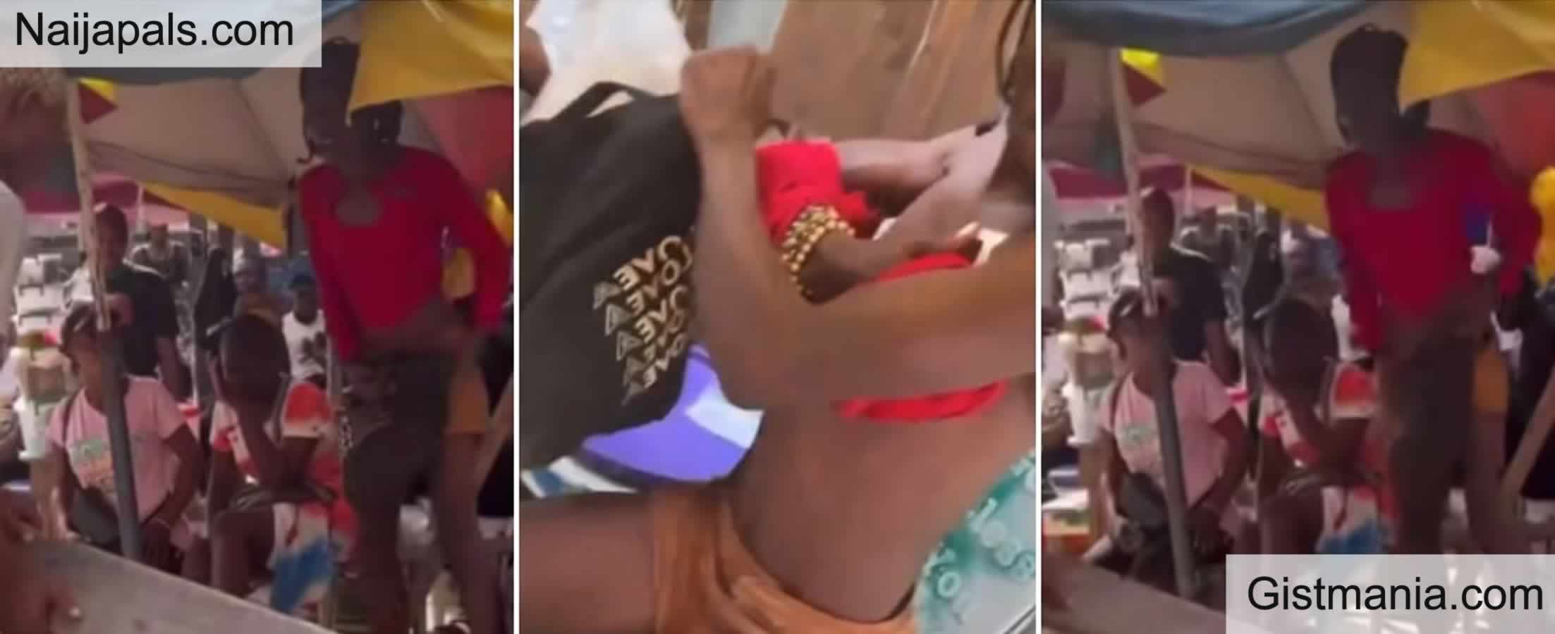 Drama As Men Publicly Humiliate Crossdresser, Forces Him To Remove His Clothes While At Salon