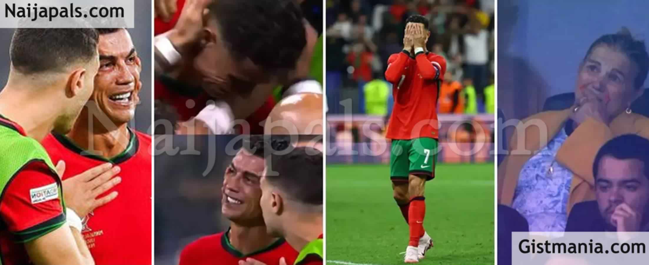 EURO'24: Cristiano in Tears After Siting Mum Following His Penalty Miss Against Slovenia (VID)