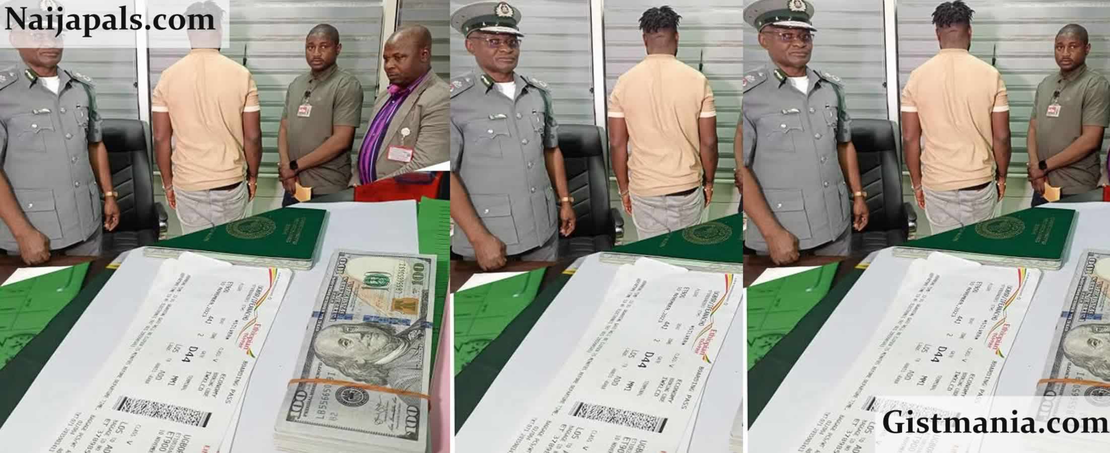 Customs Arrests Brazil-Bound Passenger, Ifeanacho Ugor  With Fake $10,000 At MMIA. Lagos