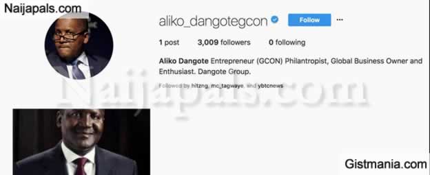 Aliko Dangote Is Officially On Instagram See His Handle 