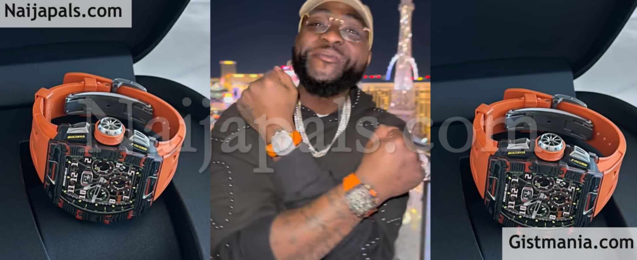 Davido Flaunts His New Richard Mille Luxury Wristwatch Worth Millions of Naira