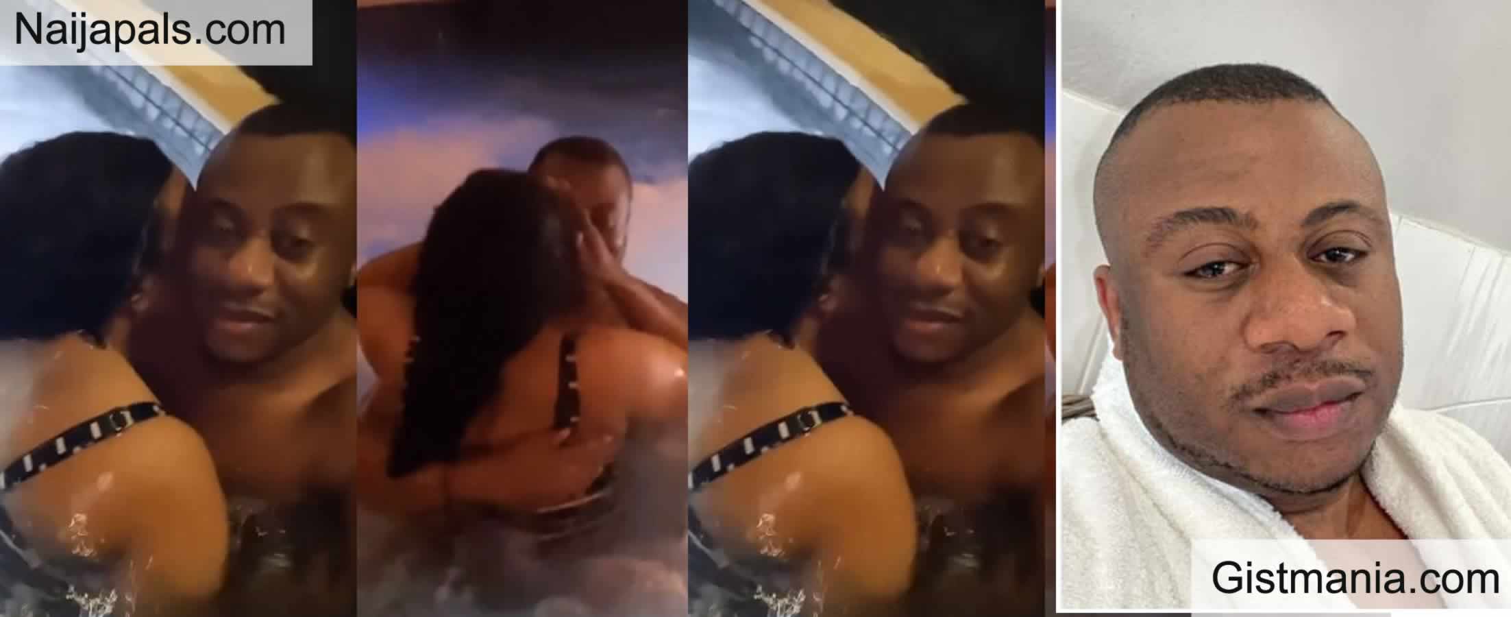 Nkechi Blessing’s Ex, Opeyemi Falegan, Spotted Caressing Mystery Endowed Woman In A Pool