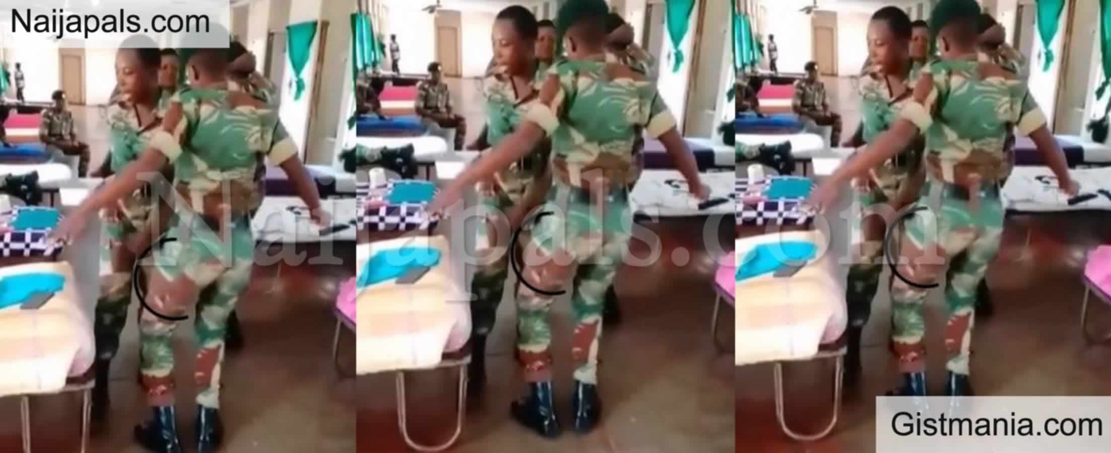 <img alt='.' class='lazyload' data-src='https://img.gistmania.com/emot/video.gif' /> Check Out <b>Video Of Nigerian Female Soldiers Twerking In Their Uniform</b>