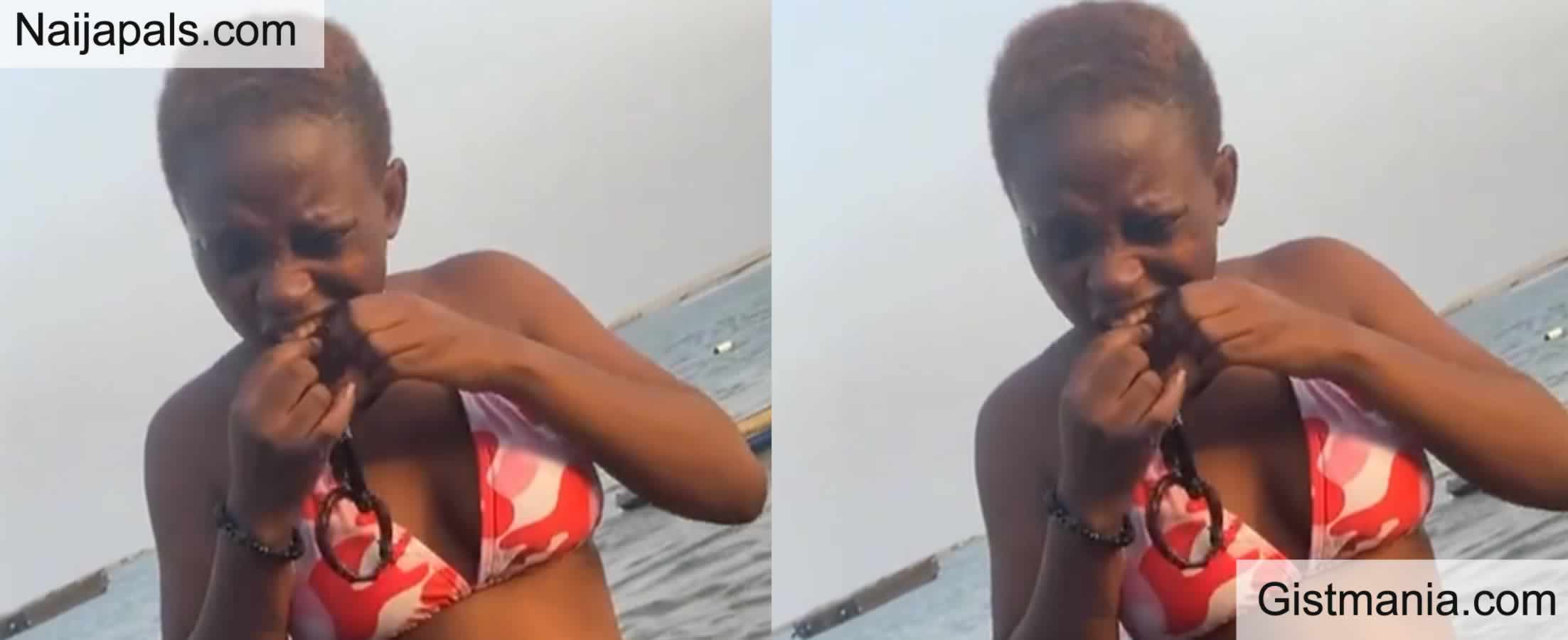 Moment Lady Uses Her Teeth To Cut Loose An Alleged Charm She Used To Tie  Destinies Of 3 Men - Gistmania