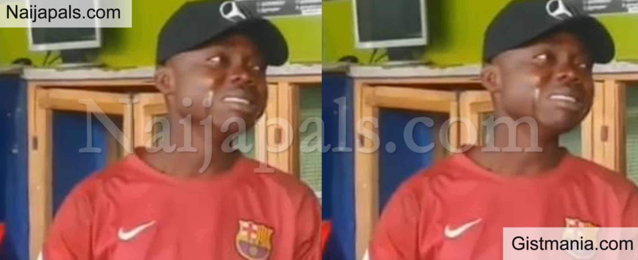 <img alt='.' class='lazyload' data-src='https://img.gistmania.com/emot/grin.gif' /> Video Of <b>Man Crying Profusely After Loosing His Boss Money At Sport Bet</b>