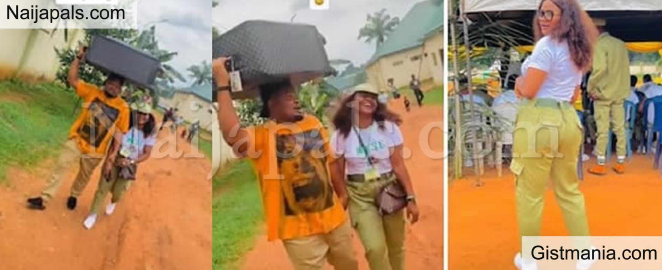 <img alt='.' class='lazyload' data-src='https://img.gistmania.com/emot/laugh.gif' /> LMAO! <b>Man Storms NYSC Camp To Escort His Wife Home As She Finishes Orientation </b>