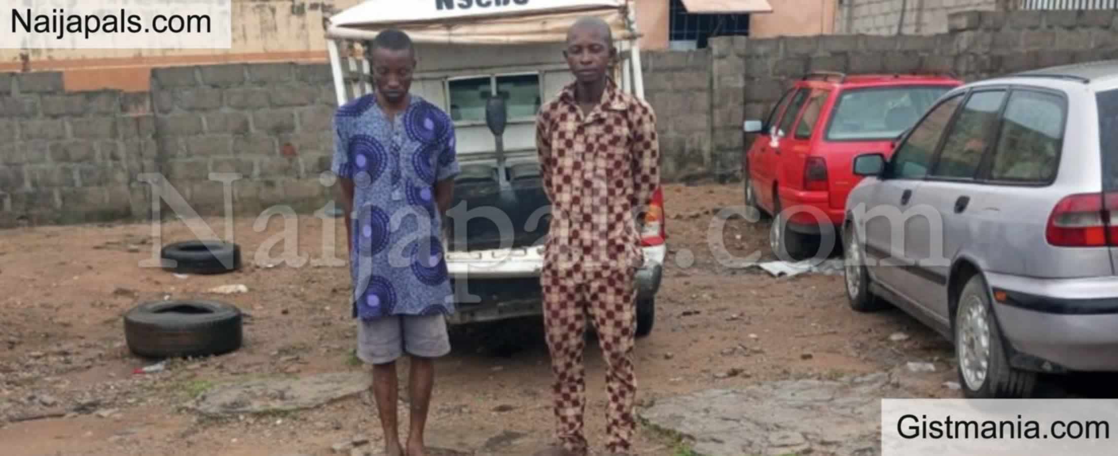 <img alt='.' class='lazyload' data-src='https://img.gistmania.com/emot/comment.gif' /> <b>NSCDC Parades 2 Suspects For Attempting To Sell Dead Cow Meat In Kogi</b>
