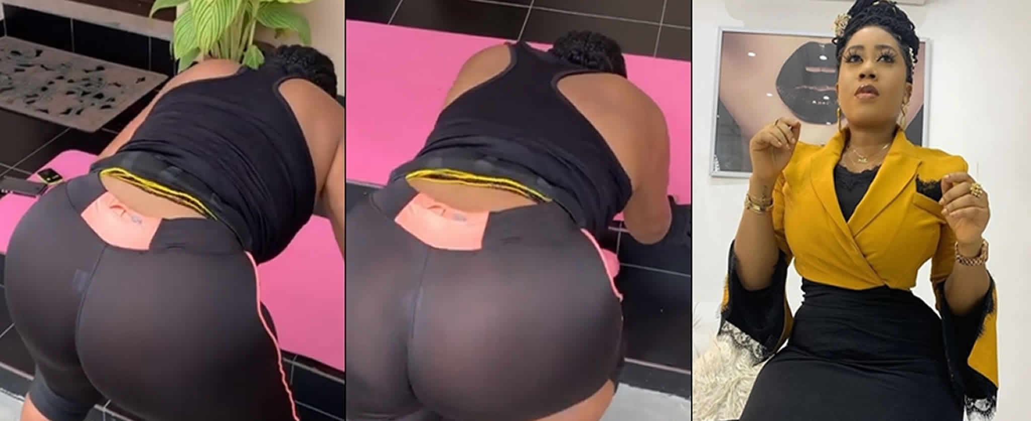 Fans Drag Moyo Lawal For Flaunting Backside In See-Through Yoga Pant -  Gistmania