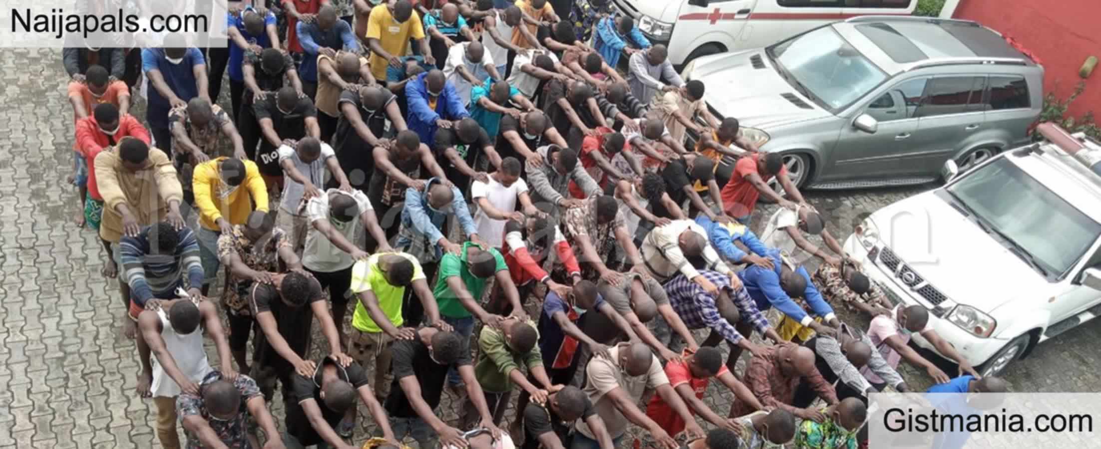 <img alt='.' class='lazyload' data-src='https://img.gistmania.com/emot/photo.png' /> PHOTOS: <b>EFCC, Army Arrest 120 Suspected Oil Thieves In Rivers</b>