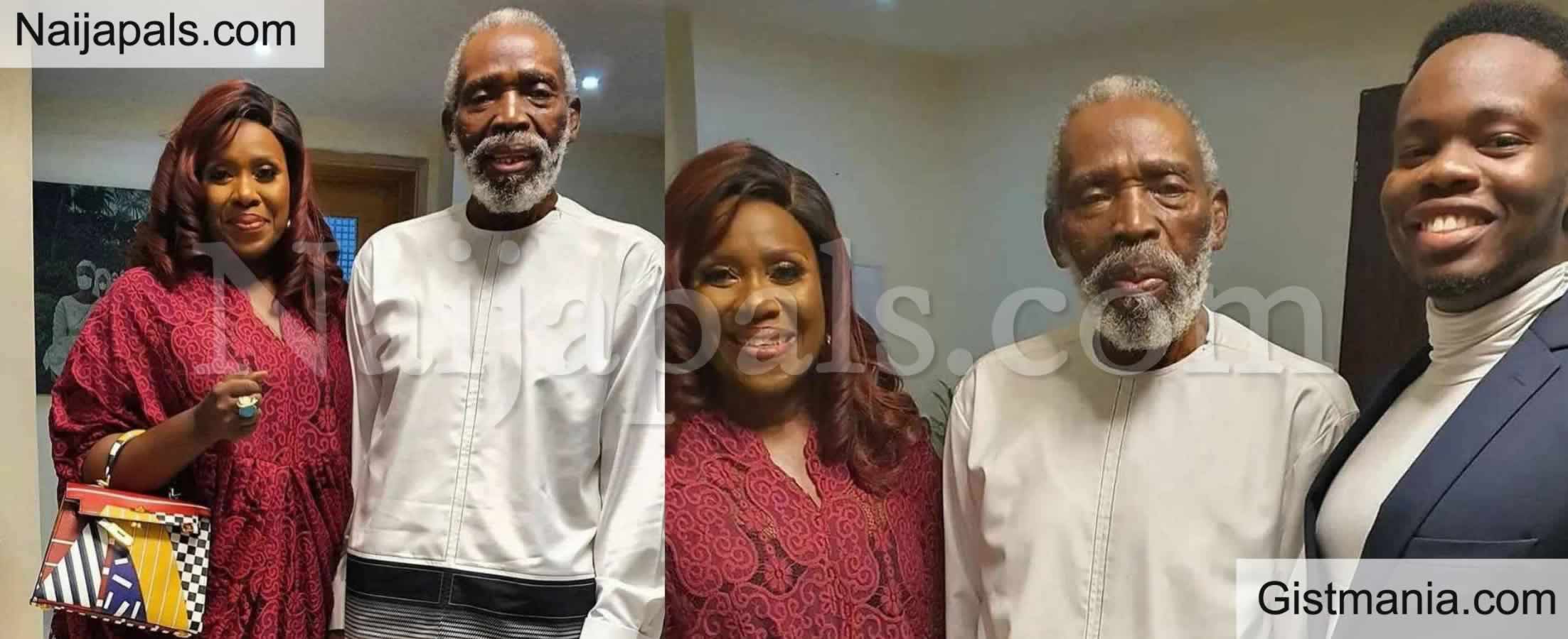 Olu Jacobs And Wife Ajoke Silva Steps Out For the First Time After