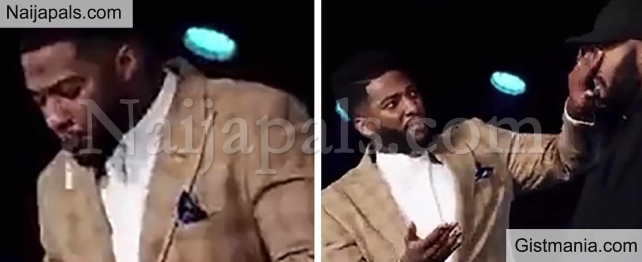 <img alt='.' class='lazyload' data-src='https://img.gistmania.com/emot/shocked.gif' /> Huh? <b>Pastor Coughs And Rubs Spit On Churchgoer's Face </b>To 'Prove A Point' (Video)