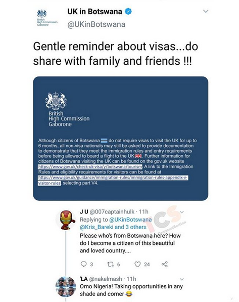 Botswana Citizens Do Not Need Visa To Visit The UK %Post Title