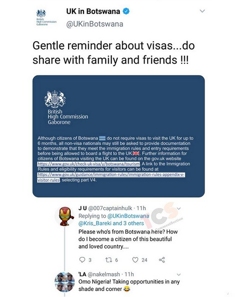 Botswana Citizens Do Not Need Visa To Visit The UK - Photo/Image