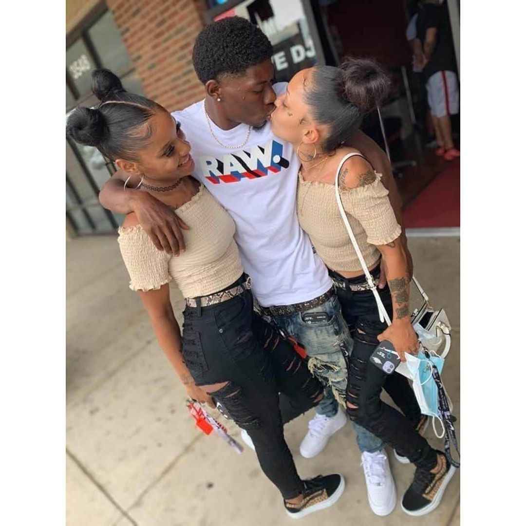 18 Years Old Boy Flaunts His Two Girlfriends As He Encour
