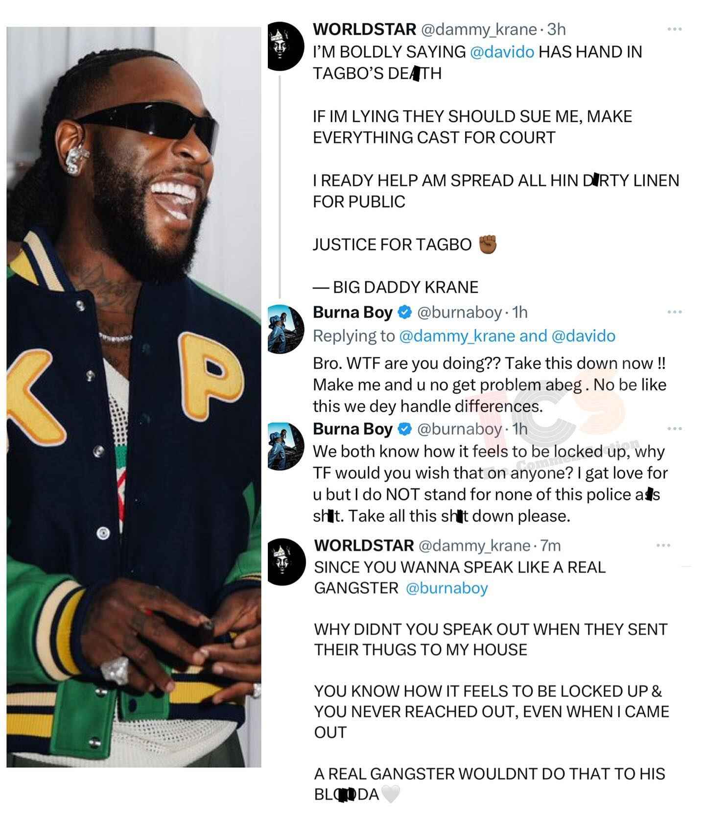 Burna Boy Defends Davido Amidst Dammy Krane’s Allegations - Gistmania