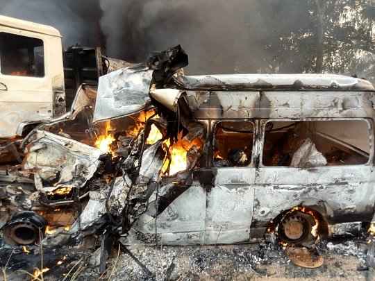 Image result for HORROR: Five Staff Burnt To Death In A Ghastly Accident After Bus Goes Up In Flames In Edo
