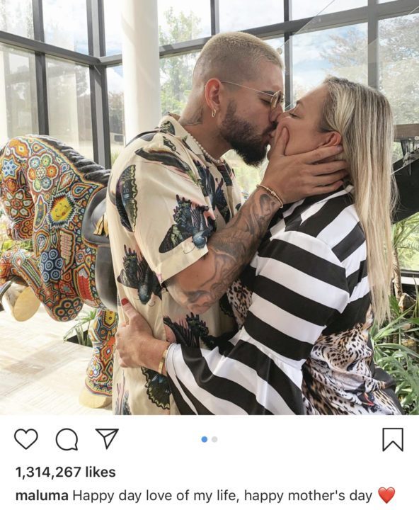 Colombian Musician Maluma Under Fire For Kissing His Mum Passionately - Photo/Image