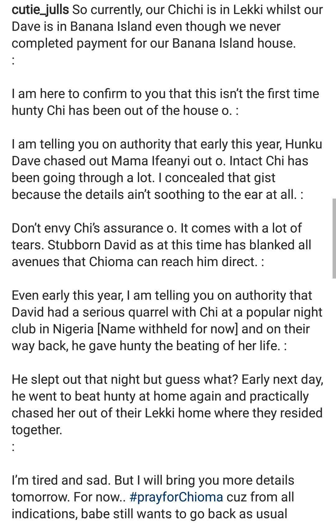 Chioma's Assurance Comes With Tears As Davido Is Accused Of Beating Up His Fiance  %Post Title
