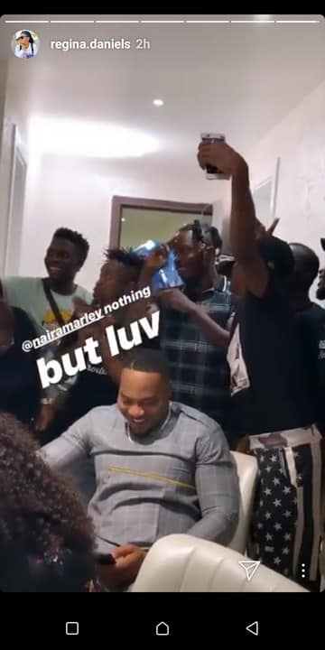 Naira Marley Mobbed By Nollywood Actors As He Visits Regina Daniels On Movie Set (Photos&Video) - Photo/Image