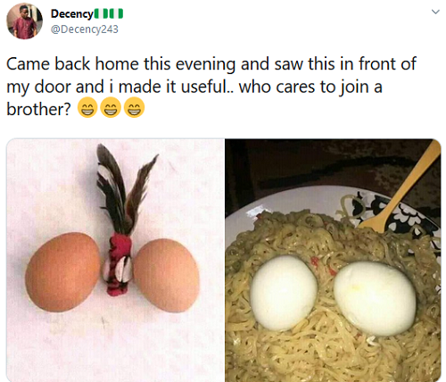 Twitter User Met These Weird Items On His Front Door And He Cooked Food ...