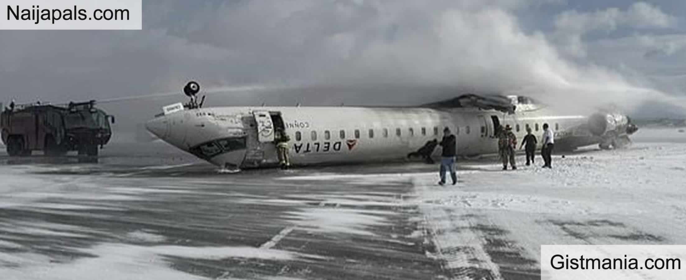 VID; Delta Airlines Plane With 80 People On Board CrashLands And Flips