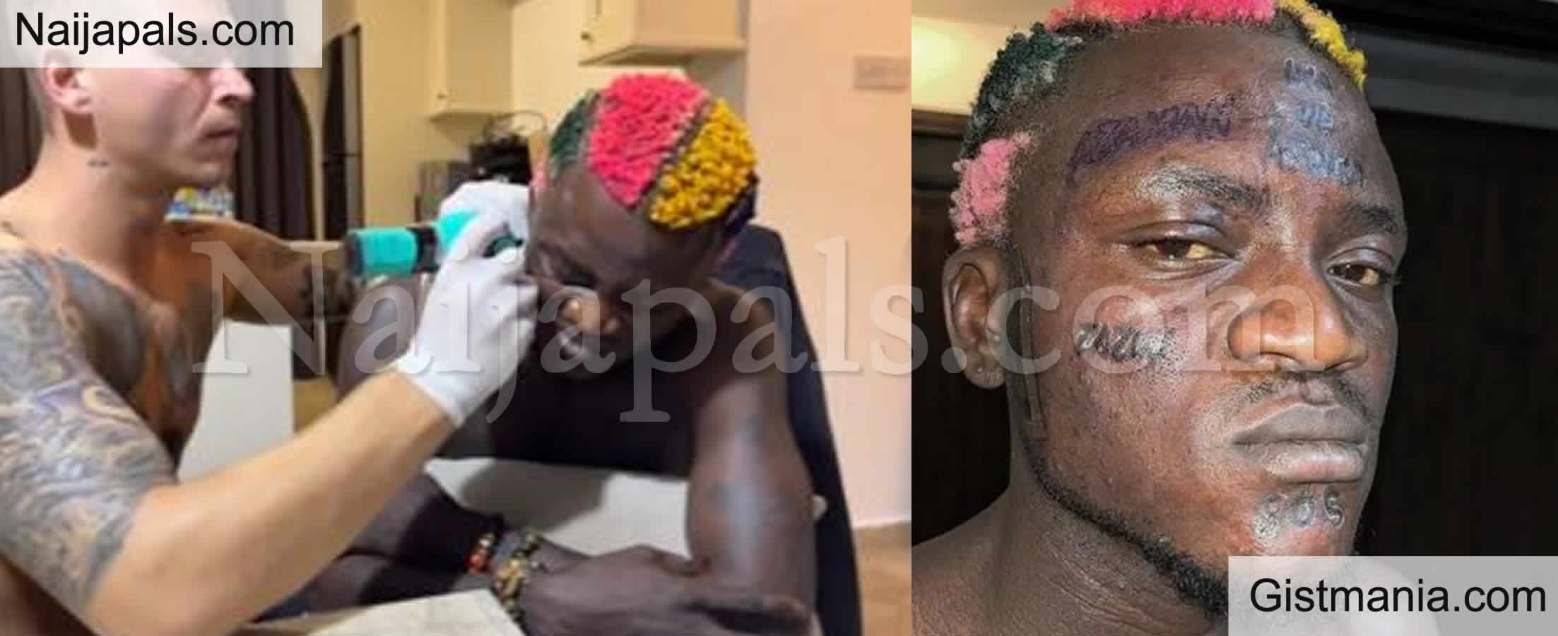 Singer, Portable In Tears As He Endures Excruciating Pain While Getting A Face  Tattoo (Video) - Gistmania