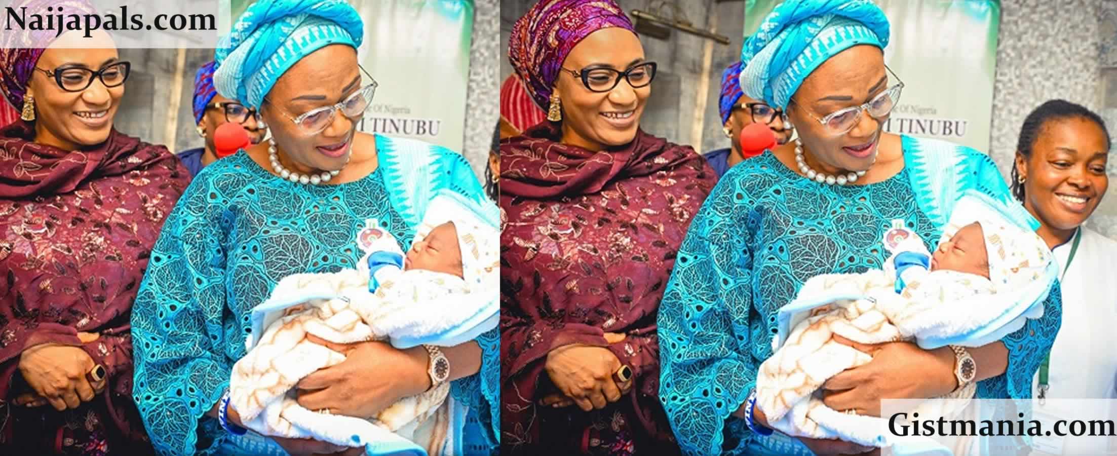 First Lady OluRemi Tinubu Welcomes First Baby Born In 2024 At Abuja   Remi Tinubu First Baby 2024 