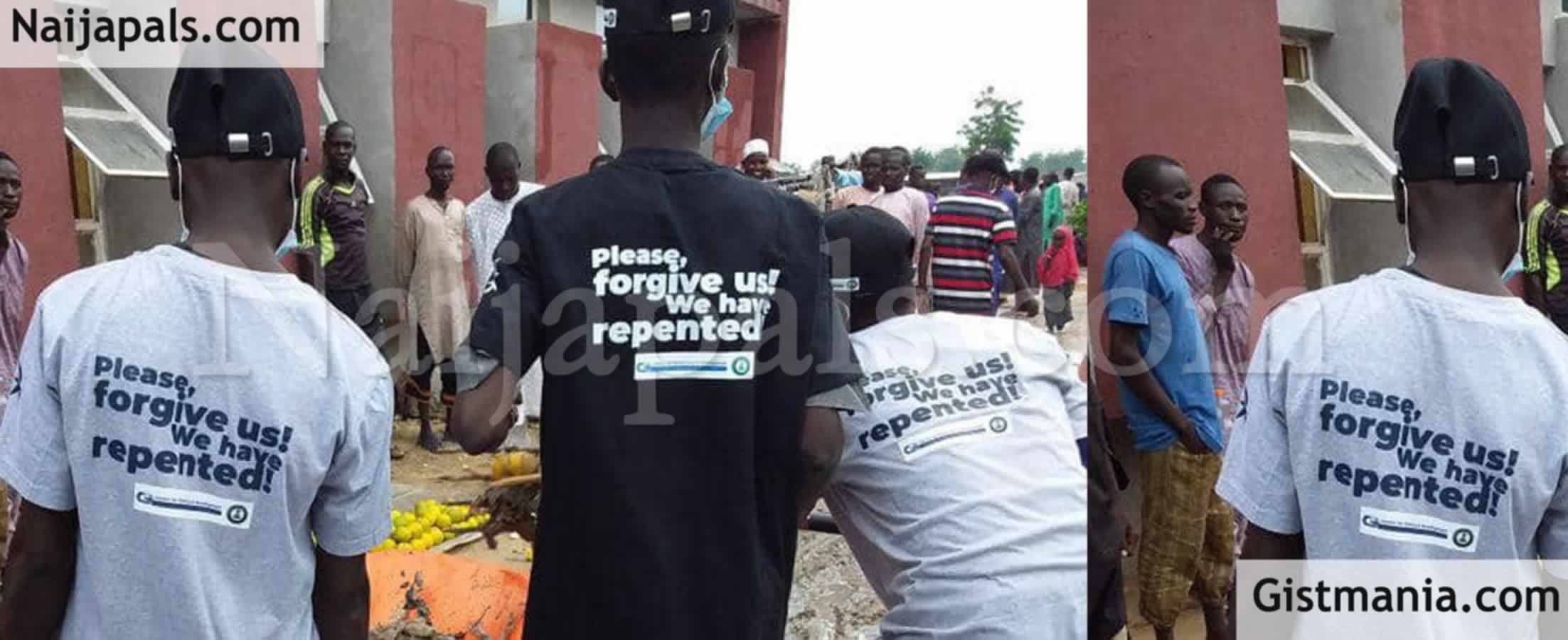 <img alt='.' class='lazyload' data-src='https://img.gistmania.com/emot/comment.gif' /> <b>"Please Forgive Us" </b>- Repentant Insurgents Beg Borno State Residents As They Conduct Sanitation Exercise