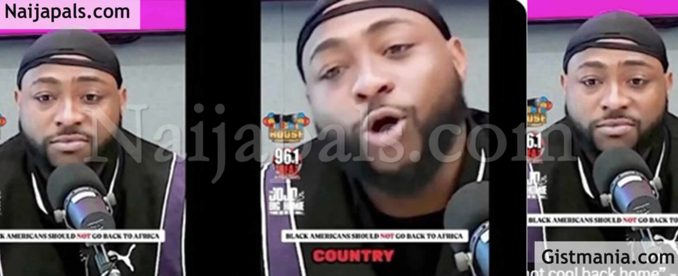 Its Not Coll Back Home - Davido Publicly Warns African-Americans Against Relocating Home (VID)