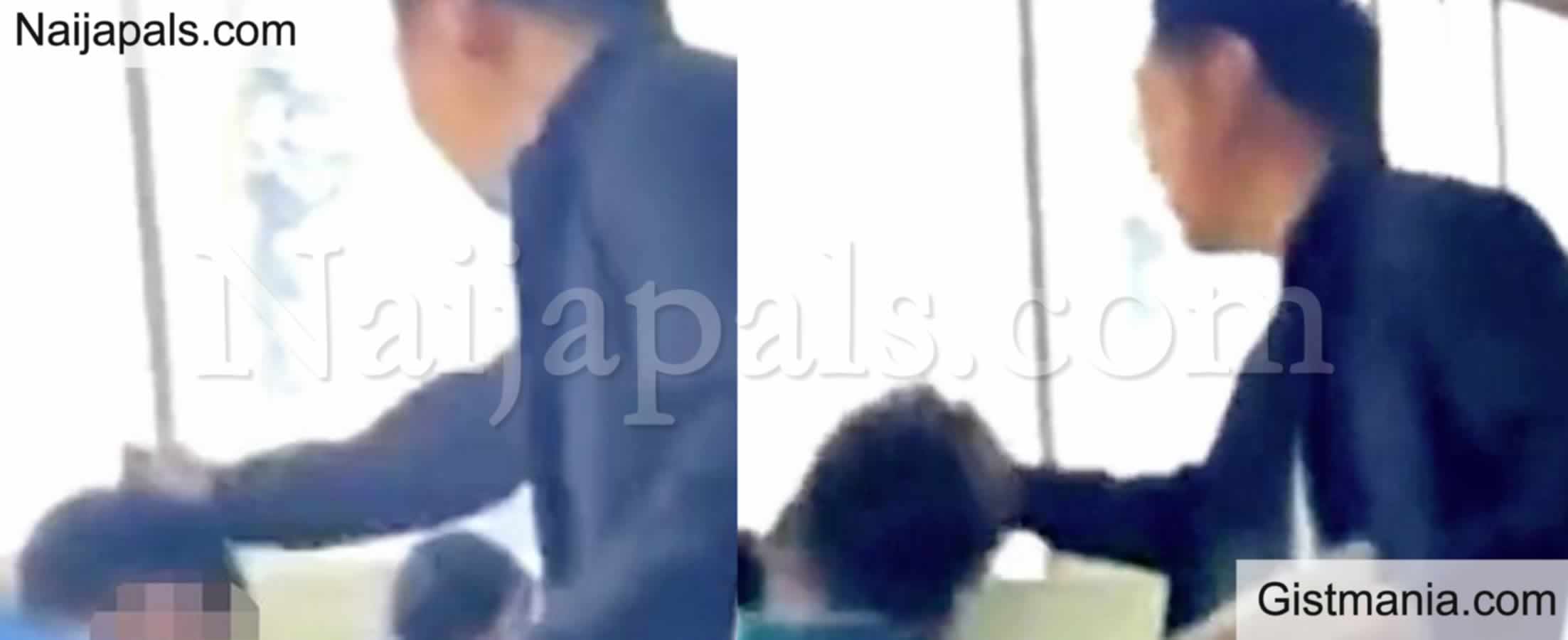 <img alt='.' class='lazyload' data-src='https://img.gistmania.com/emot/shocked.gif' /> <b>Hell Teacher Filmed Violently Beating, Banging A Student's Head For Dozing Off During Class </b>