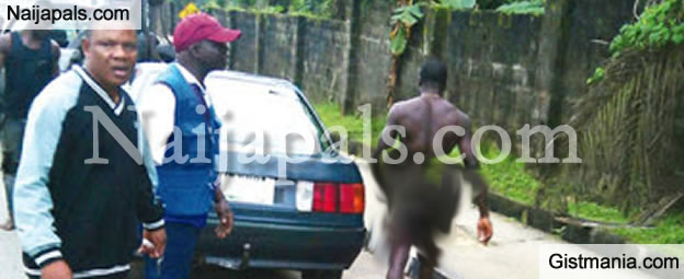 Photos: Driver strips completely naked to evade arrest by 