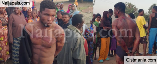 Irate Mob Mercilessly Beat Suspected Thief to Bl00dy Pulp in Kogi Community (Photos)