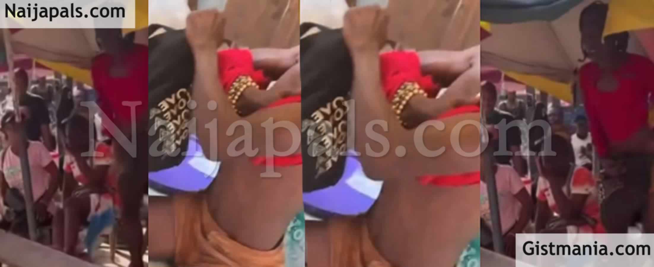 Nigerian Crossdresser Publicly Disgraced by Some Men, Ordered to Strip All His Clothes (Video)
