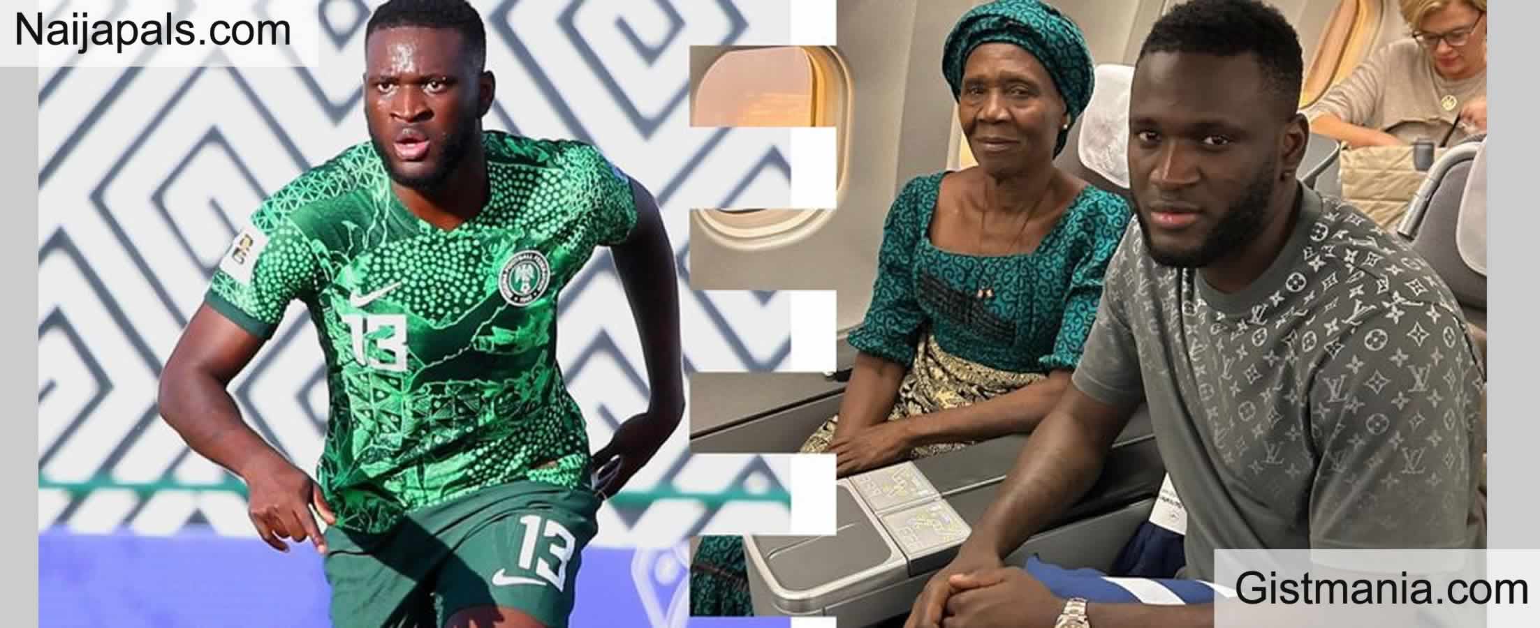 Super Eagles Striker, Victor Boniface Flies His Mom to Germany to Watch His First Match