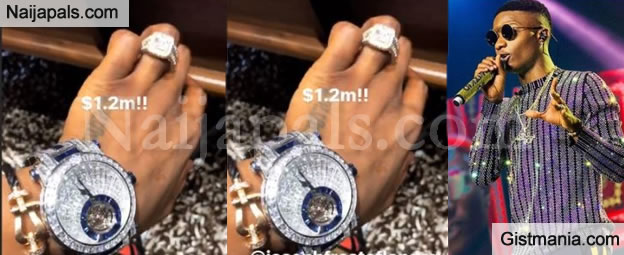 Wizkid Shows Off His New N432 million Wristwatch Nigerian starboy, Wizkid  is shinning with his new iced out timepiece f…