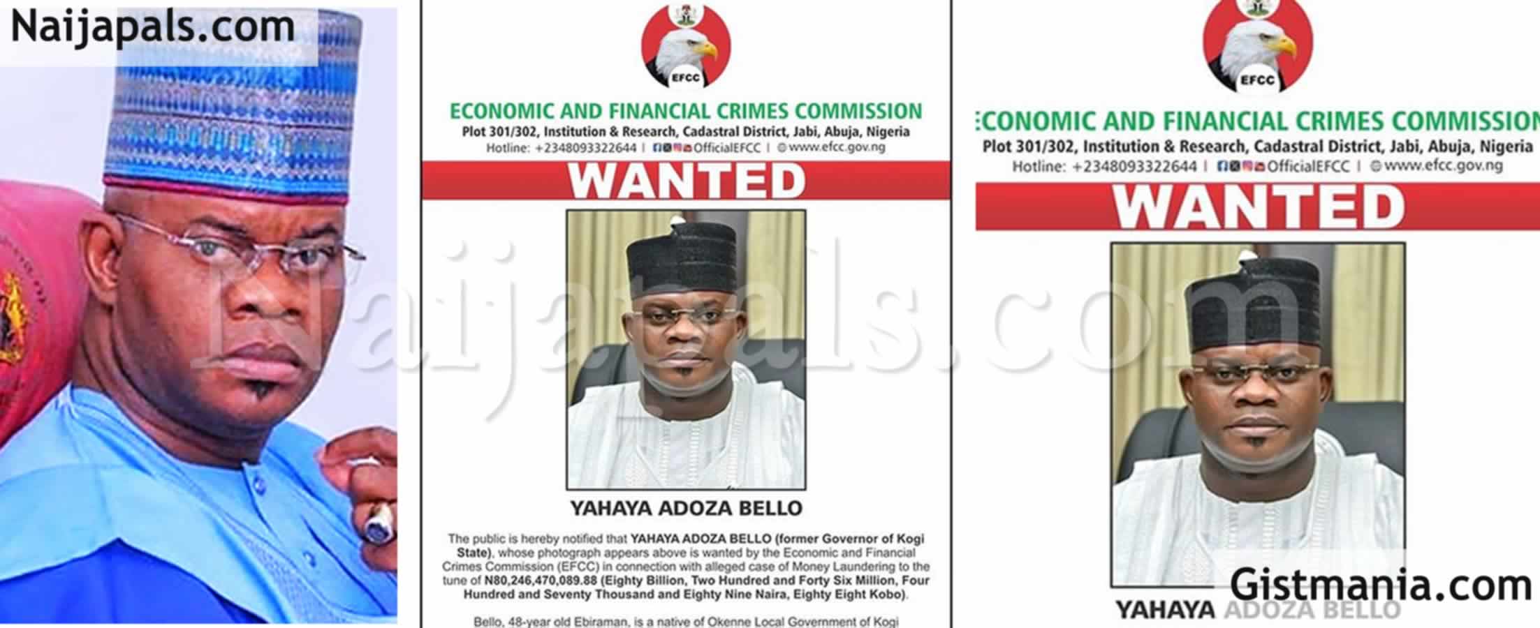 EFCC Serves Criminal Fraud Charges To Governor Yahaya Bello Through His Lawyers